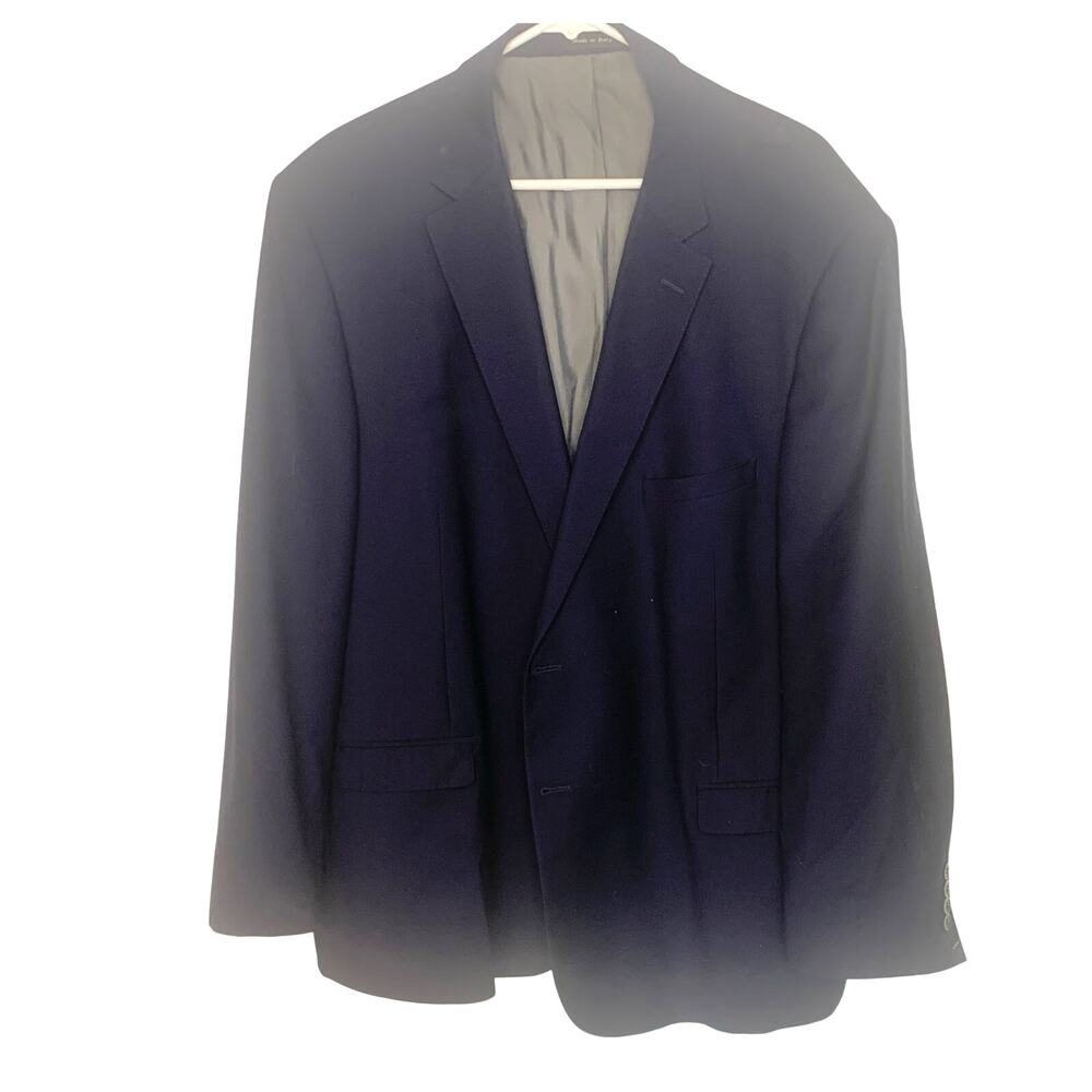 Tiglio Luxe Suit Coat Blazer 44R Mens Navy 2 Button Italy Lanificio di Biella